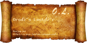 Orsós Lestár névjegykártya
